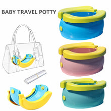 Load image into Gallery viewer, Portable Baby Chamber Pot Cartoon Banana Foldaway Toilet Training Seat Travel Potty Rings For Kids No-clean Vehicle Light Urinal
