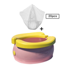 Load image into Gallery viewer, Portable Baby Chamber Pot Cartoon Banana Foldaway Toilet Training Seat Travel Potty Rings For Kids No-clean Vehicle Light Urinal
