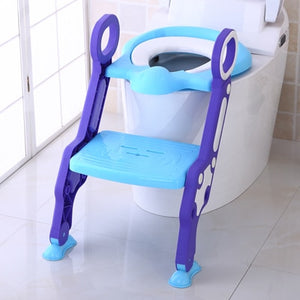 Baby Toilet Seat Baby Folding Adjustable Ladder Potty Training Chair Step Stool Kid Safety Toilet Trainer Seat Pot For Children